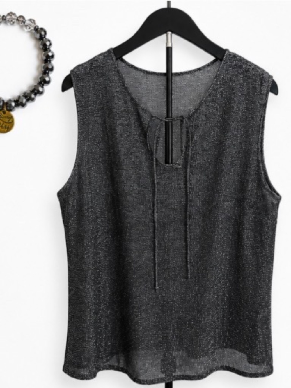 Sweet Adeline Vintage Metallic Sleeveless Top